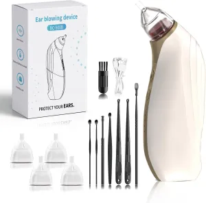 Ear Dryer - Rechargeable Ear Suction Device - Soothing Electronic Warm Air Ear Care Products with 7 Ear Tips for Ear Cleaning in The Shower, Water Sports, Surfing, and Swimming