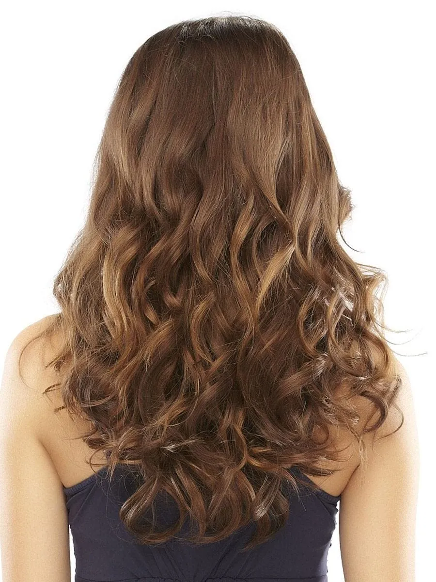 Easihair 16" EasiXtend Color 22MB Sesame - Professional Hair Extensions Hairpieces Human Hair 8 Pieces Easy Clip In Heat Friendly Womens Long Added Volume Bundle Hairloss Booklet