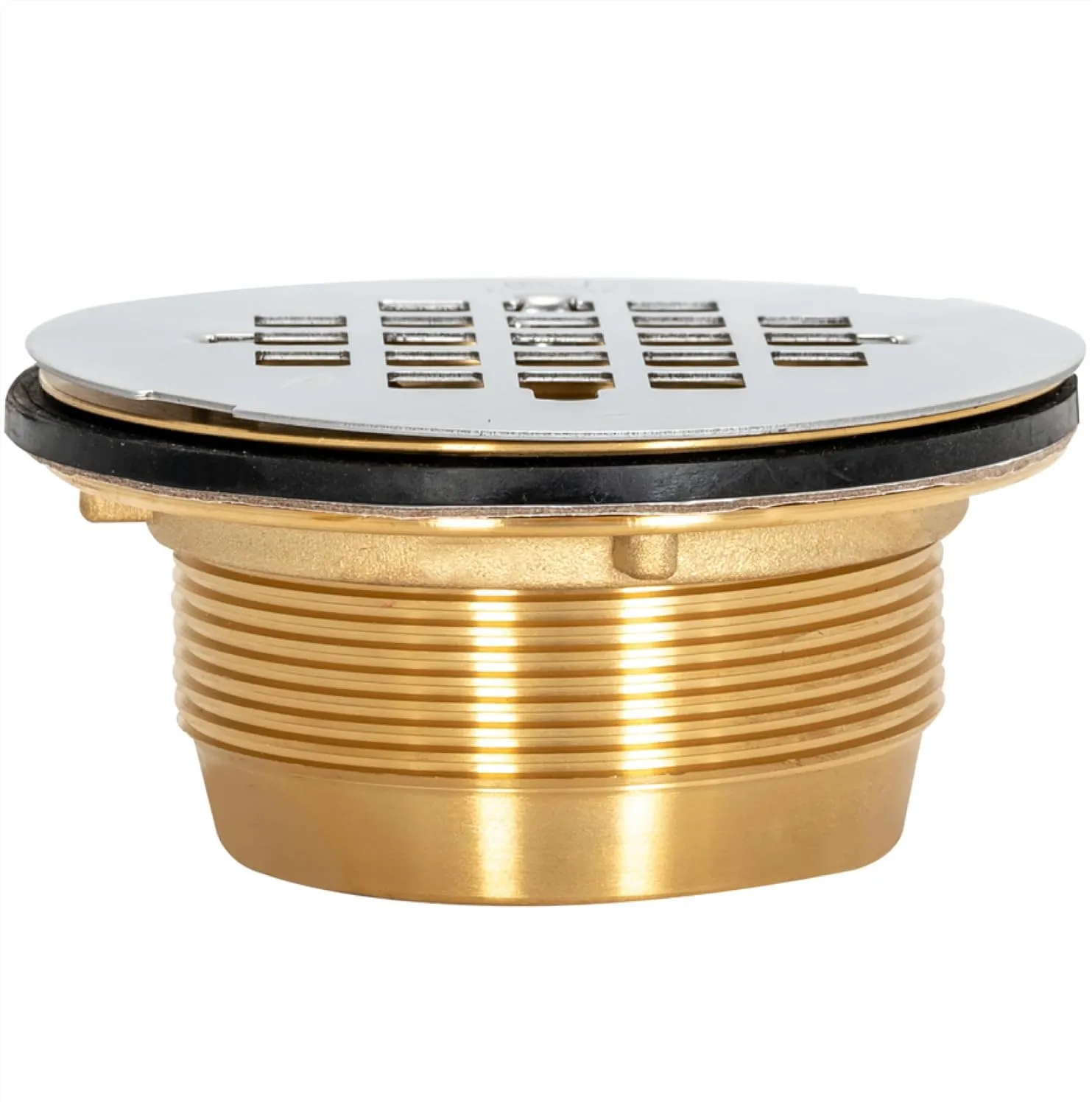 Eastman 2 Inch IPS No Caulk Brass Shower Drain, Stainless Steel, 15306