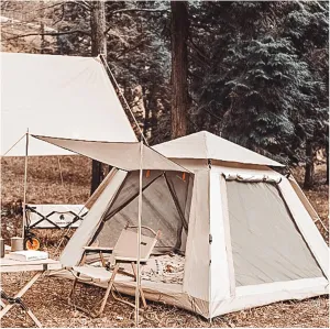 Easy Tents to Put Up 4 Man Waterproof,Three Seconds to Open Tents for Camping Light and Practical Teepee Tent Camping for Family Camping,Hiking Party