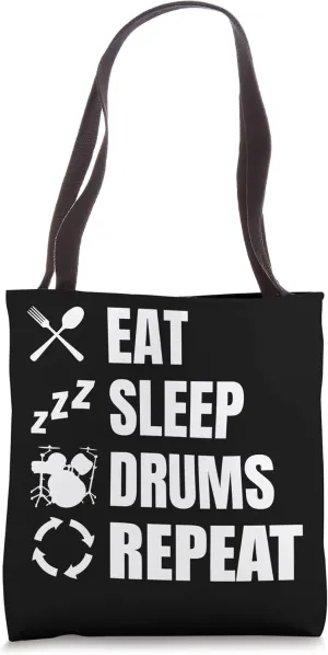 Eat Sleep Drums Repeat Drummer Trap Set Tote Bag