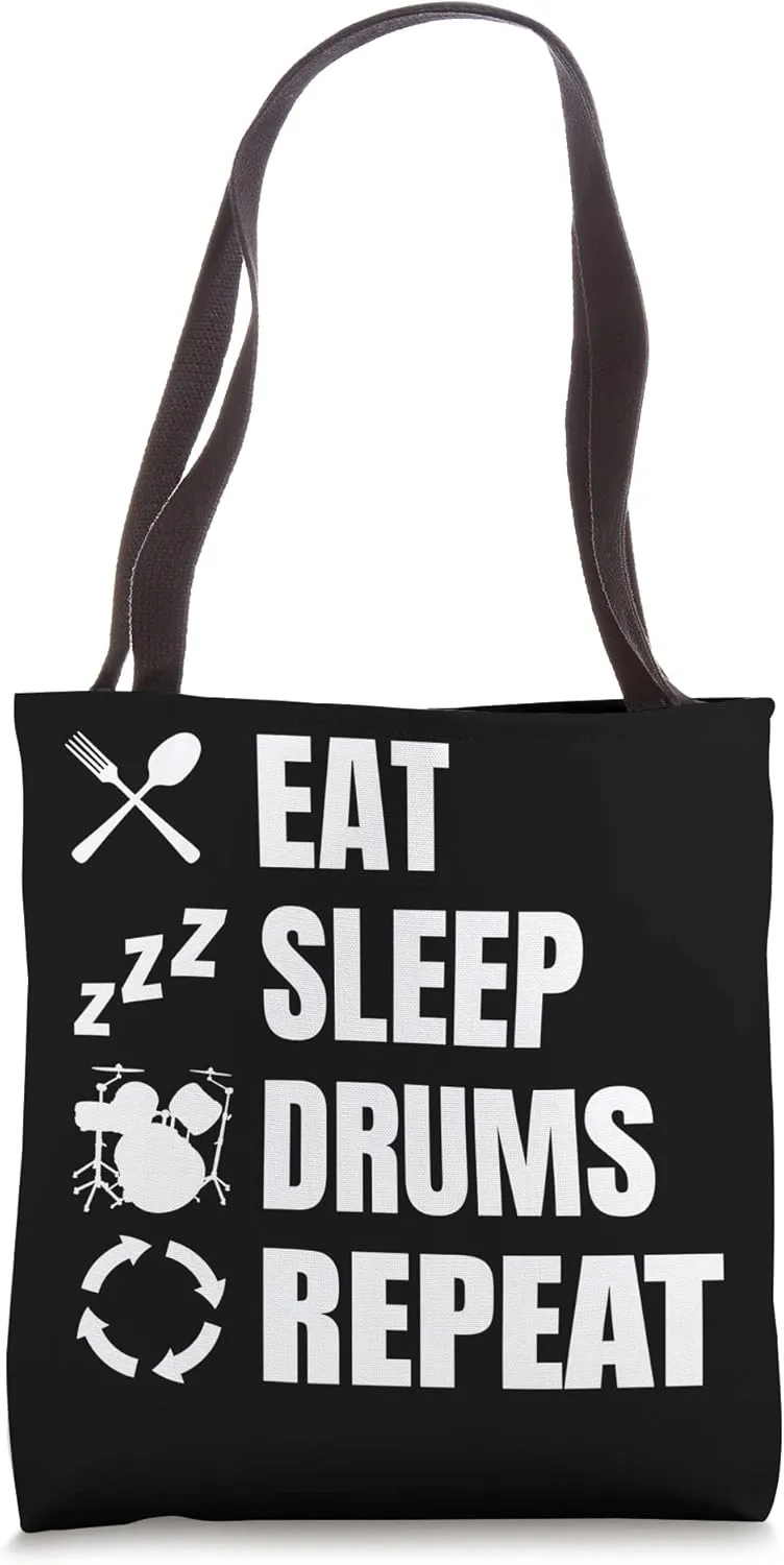 Eat Sleep Drums Repeat Drummer Trap Set Tote Bag