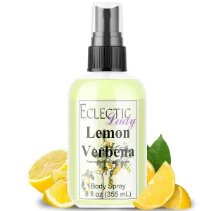 Eclectic Lady Lemon Verbena Body Spray, Double Strength, 8 ounces, Body Mist for Women with Clean, Light & Gentle Fragrance, Cologne with Soft, Subtle Aroma For Daily Use