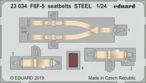 Eduardo 1/24 F6F-5 Seat Belt Stainless Steel (For Airfix) Plastic Model Part EDU23034