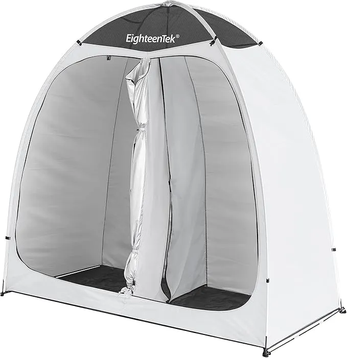 EighteenTek Shower Tent Changing Room 2 Rooms Outdoor Pop Up Camping Toilet Portable Privacy Dressing Shelter 83"x43"x80"H