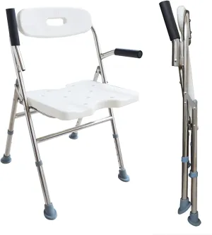 Elderly Assis Medical Shower Bath Seat Adjustable Shower Chair Portable Bath Seat Shower Chair Seat Bench for Seniors Disabled Injured with Handle