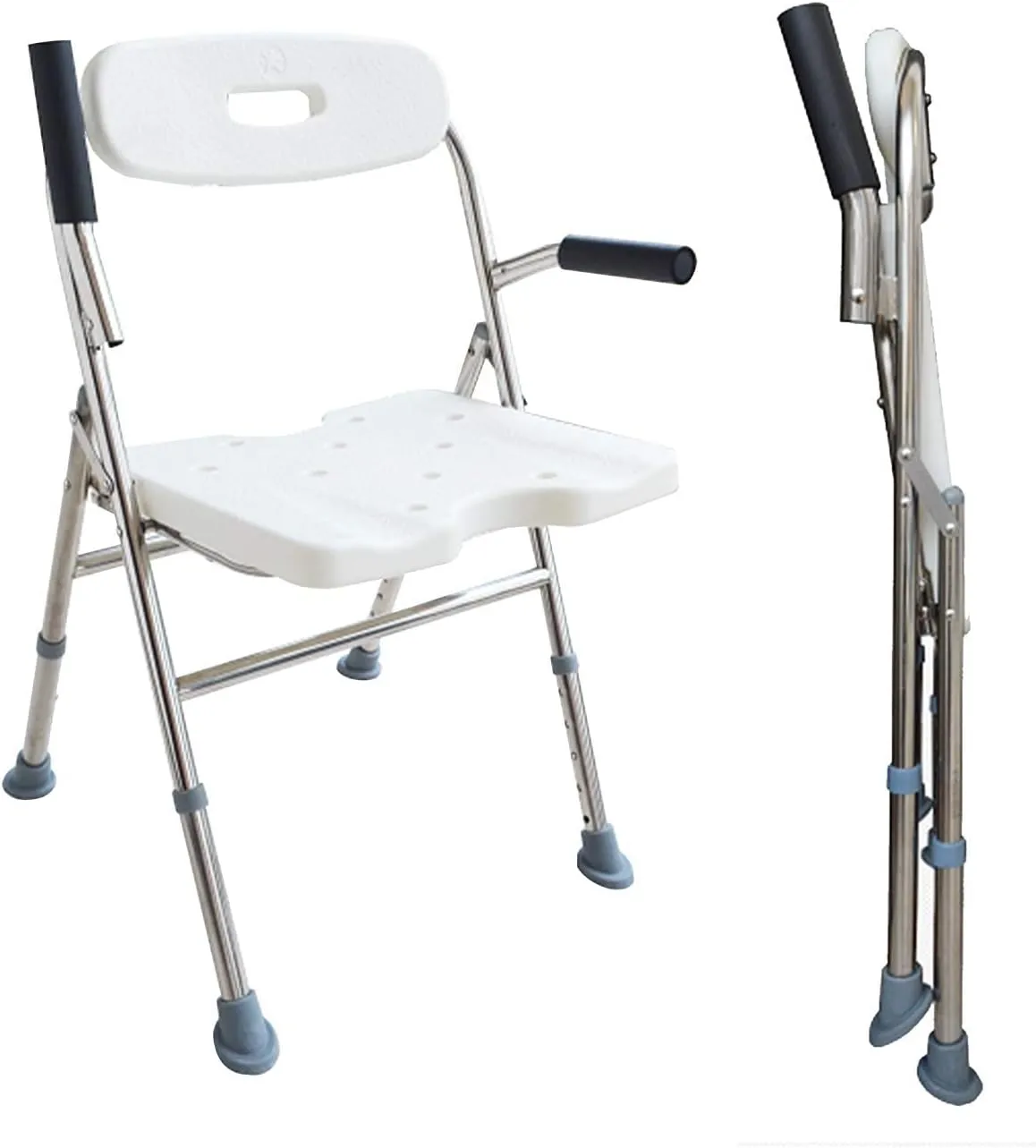 Elderly Assis Medical Shower Bath Seat Adjustable Shower Chair Portable Bath Seat Shower Chair Seat Bench for Seniors Disabled Injured with Handle