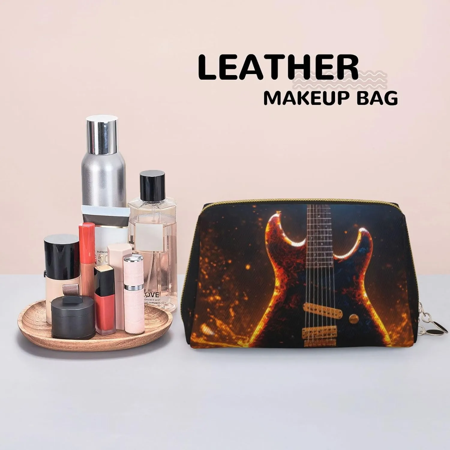 Electric Guitar Travel-Ready Toiletry Bag, Compact Makeup Organizer For Women