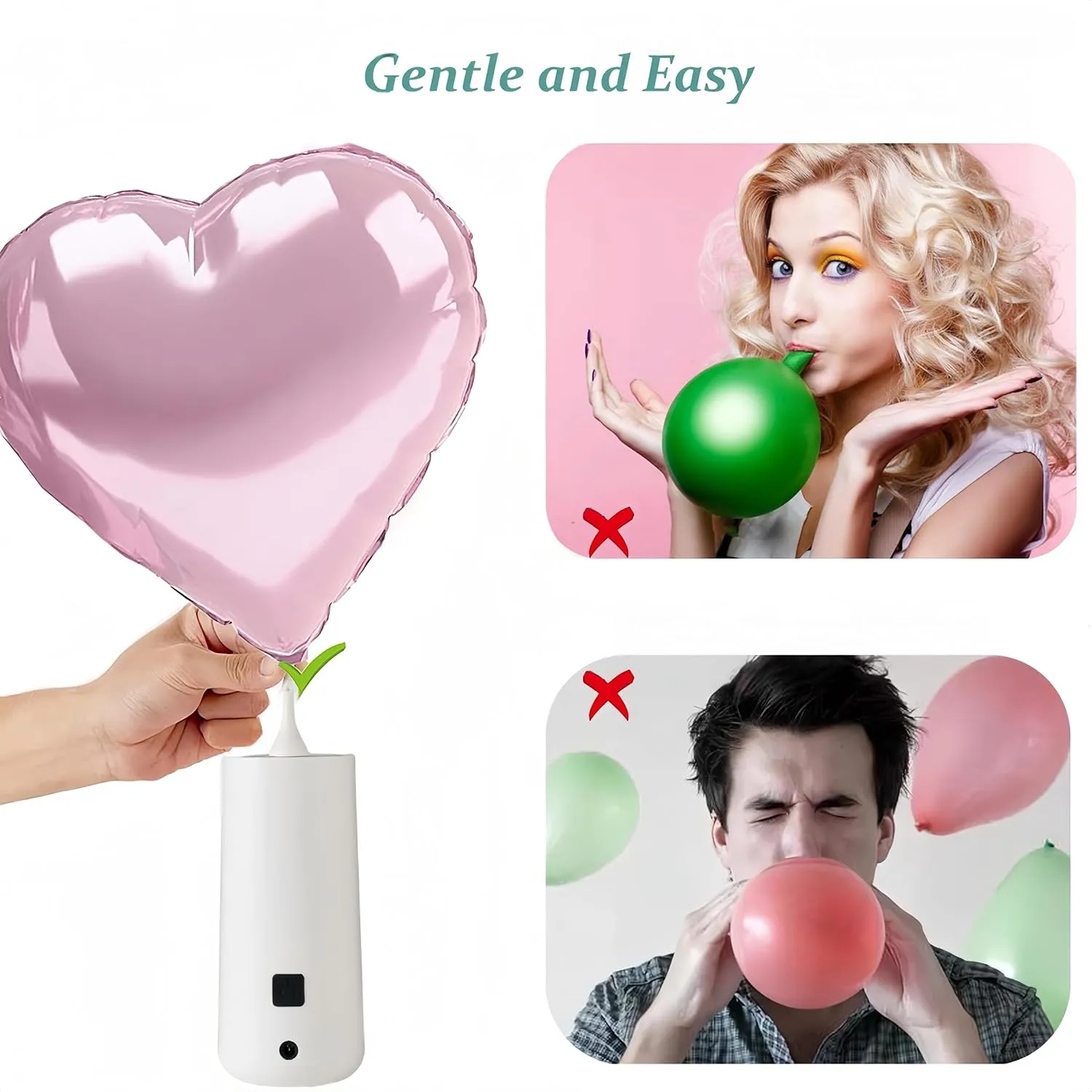 Electric Magic Balloon Pump, Electric Air Inflator Party Air Blower Pump with 1 Nozzle 1 Balloon Cutter and 10 Pcs Long Balloons,Great for Twisty Curly Balloon, Foil Balloons