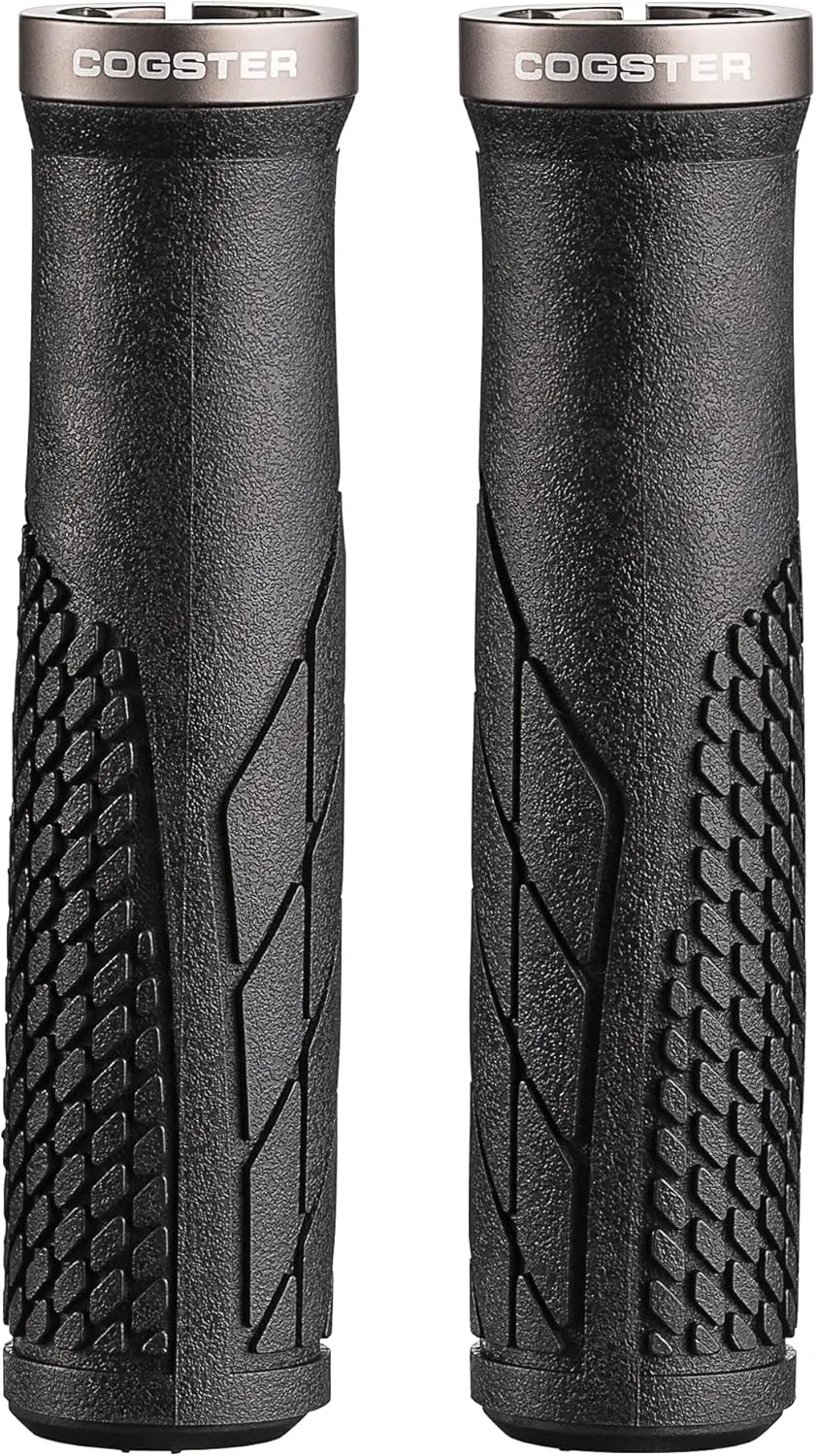 Elega Bike Handlebar Lock-on Grips, Lightweight Rubber Grips for XC, MTB, BMX Bikes