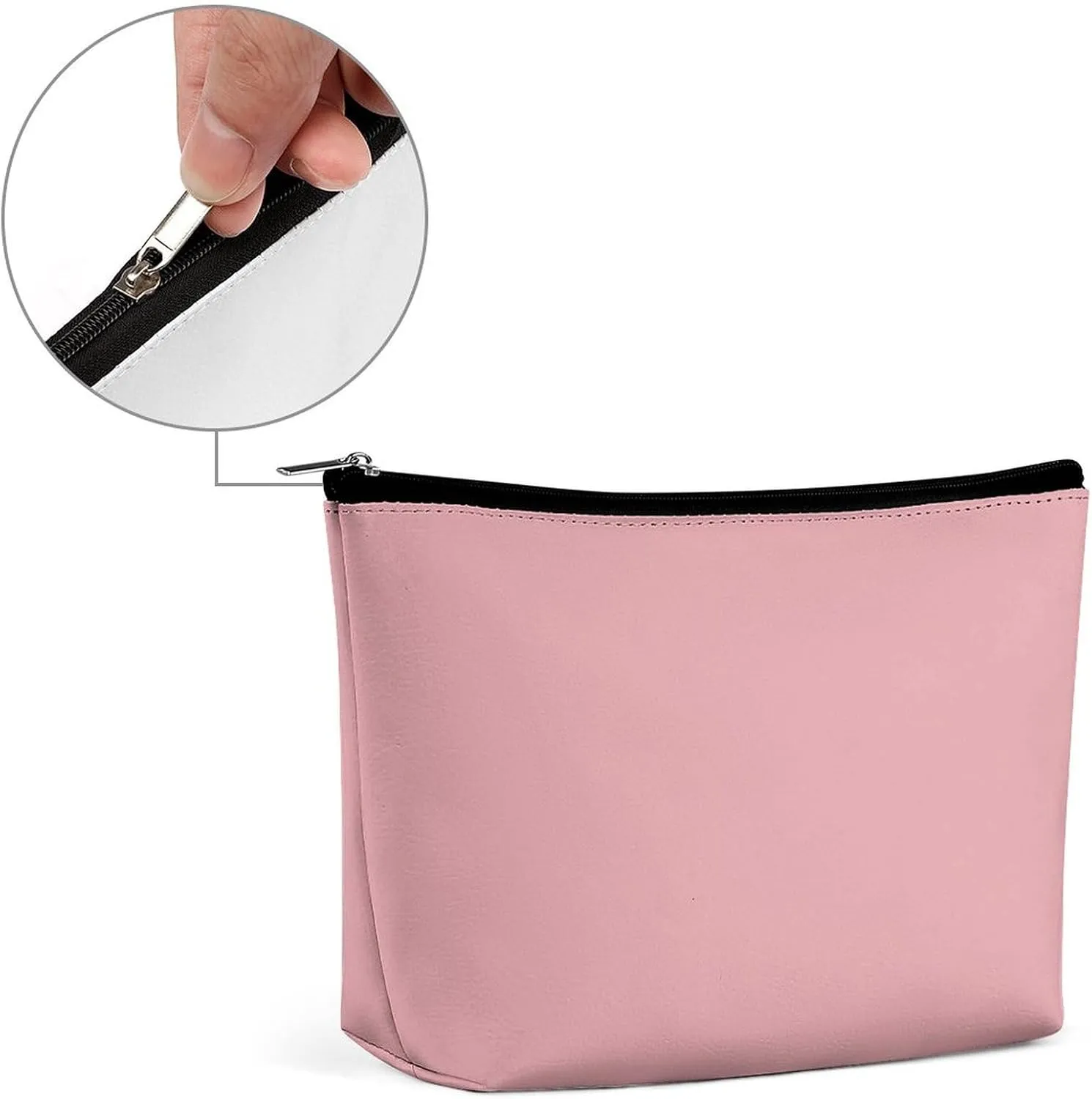 Elegant Makeup Bag, Blush Rose Pink Solid Color Elegant Cosmetic Bag Large Capacity Pouch Portable Organizer for Men & Women