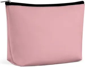 Elegant Makeup Bag, Blush Rose Pink Solid Color Elegant Cosmetic Bag Large Capacity Pouch Portable Organizer for Men & Women