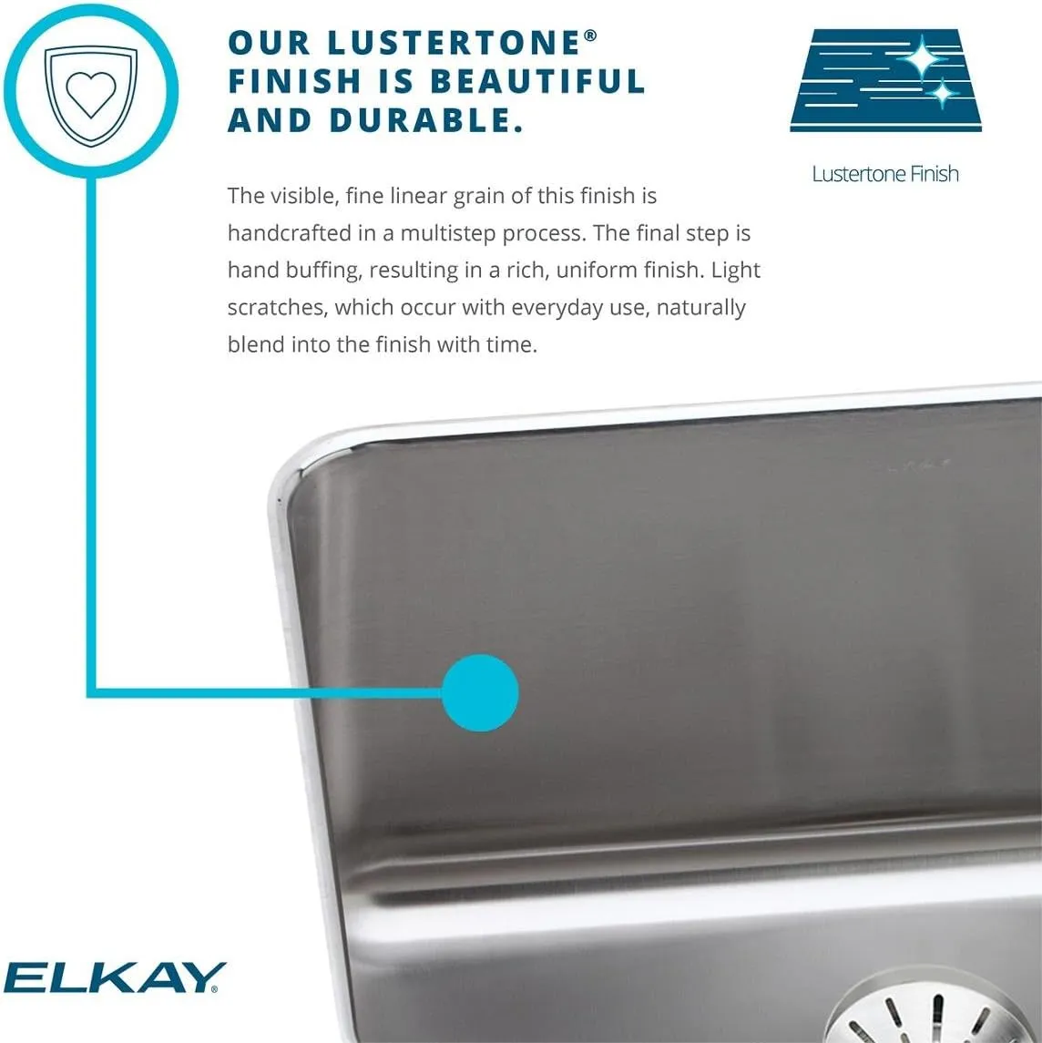 Elkay LRAD1517553 Sink, 5.50 x 17.50 x 15.00, Satin