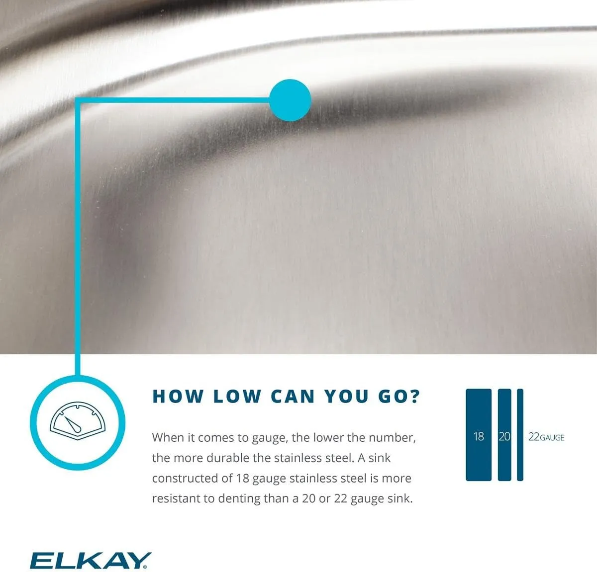 Elkay Lustertone Classic LRAD1720552 Single Bowl Drop-In Stainless Steel ADA Sink