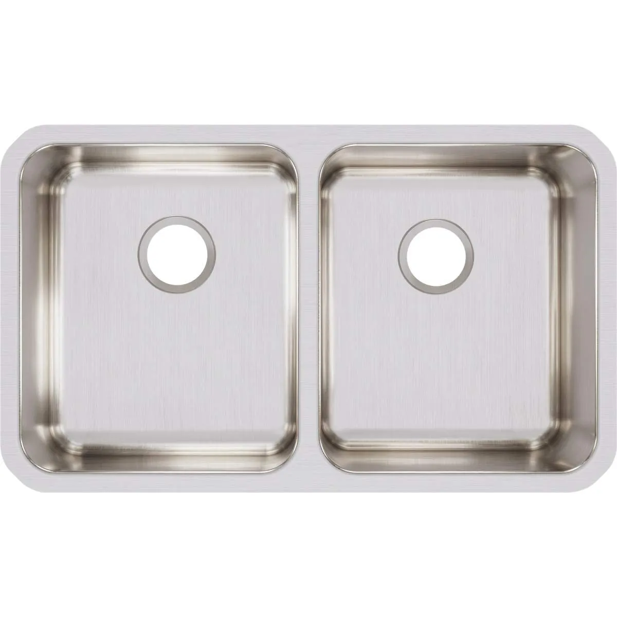 Elkay Lustertone ELUH3118 Equal Double Bowl Undermount Stainless Steel Kitchen Sink