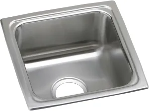 Elkay Lustertone LFR1515 Single Bowl Top Mount Stainless Steel Bar Sink