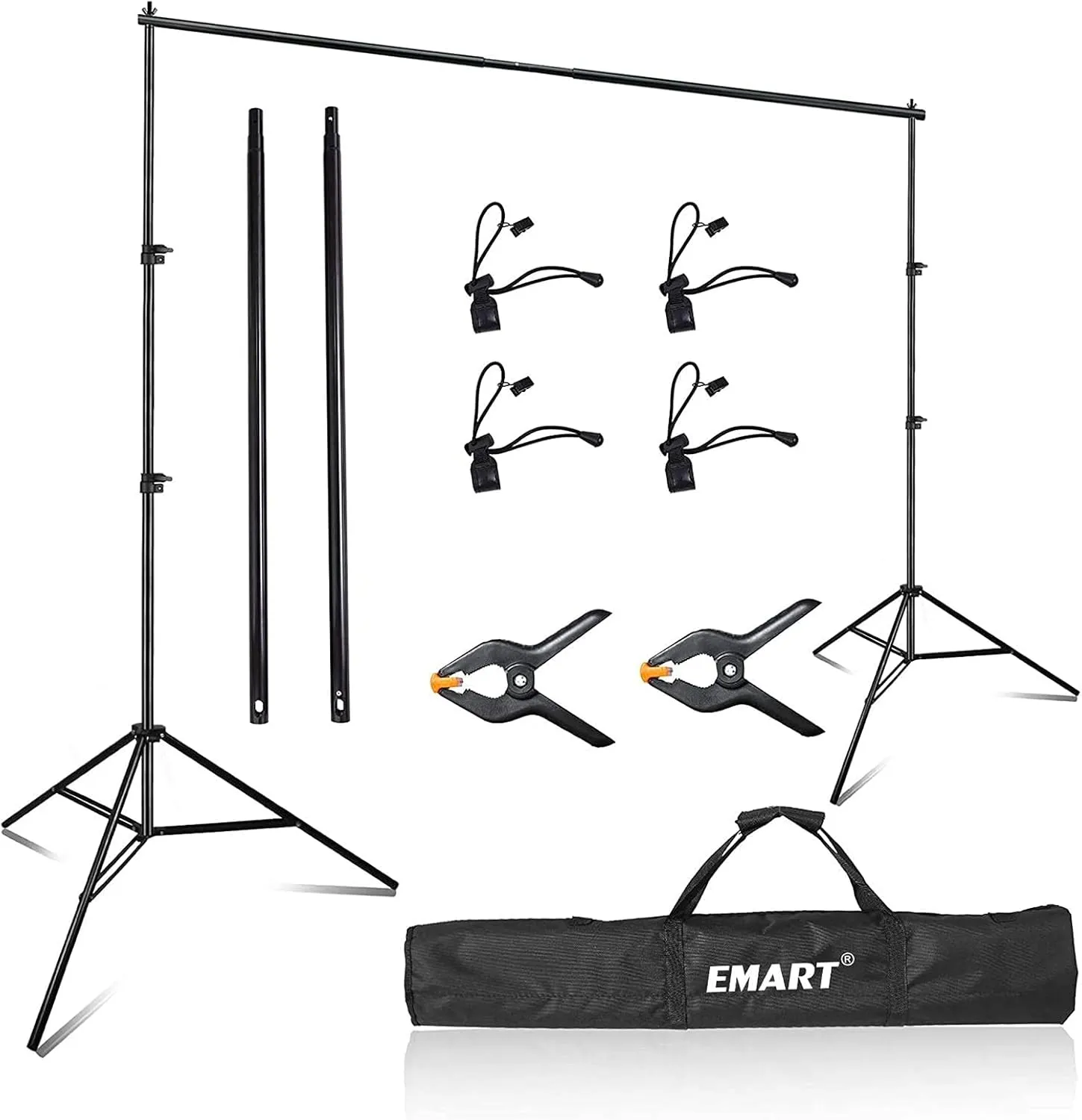 EMART Photography Backdrop Stand, 8 x 8 ft Adjustable Photo Background Holder, Back Drop Banner Support Frame Kit for Photoshoot Video Studio, Birthday Party