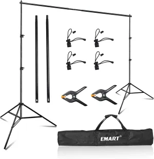 EMART Photography Backdrop Stand, 8 x 8 ft Adjustable Photo Background Holder, Back Drop Banner Support Frame Kit for Photoshoot Video Studio, Birthday Party