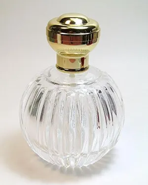 Empty Glass Refillable Perfume/cologne Bottle with Gold Atomizer Spray Pump and Over Cap.