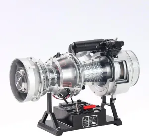 Engine Model Kit, 1/4 Scale Metal Electric Military Helicopter Turboshaft Engine Model Kit, Internal Combustion Engine Model for Technology Enthusiasts DIY Experiment (470 pcs)