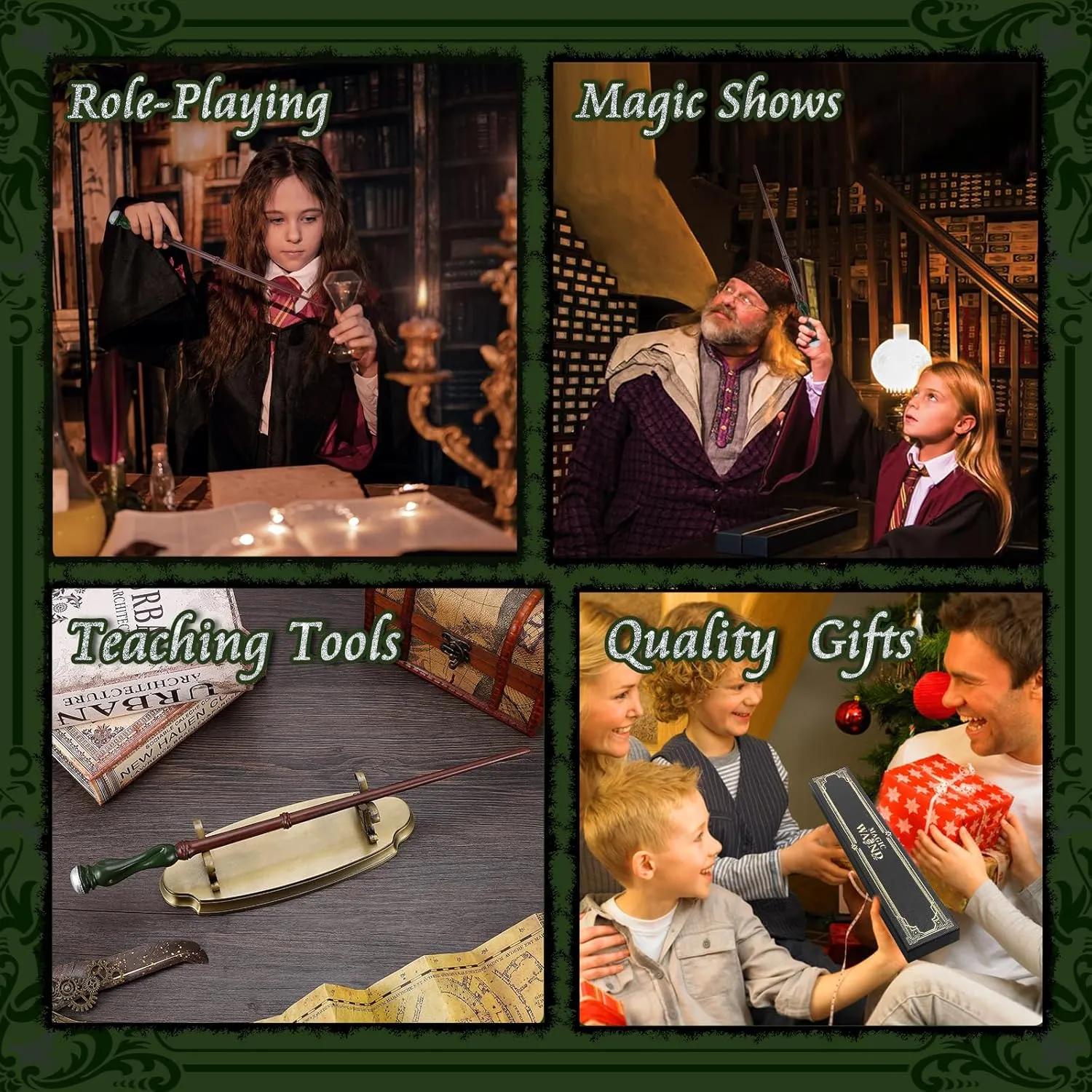 EnrichFun Magic Wizard Wand, Witch Sorcerer Resin Toy Wands for Kids Collection Birthday Party Cosplay Costume Accessory, (Twist)