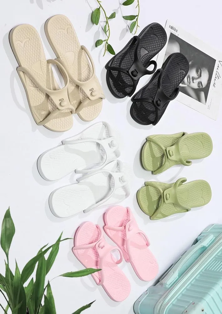 Epsion Shower Shoes Quick Dry Non-Slip Bathroom Slippers for Men Women Dorm Home Slides Travel Portable Folding Slippers