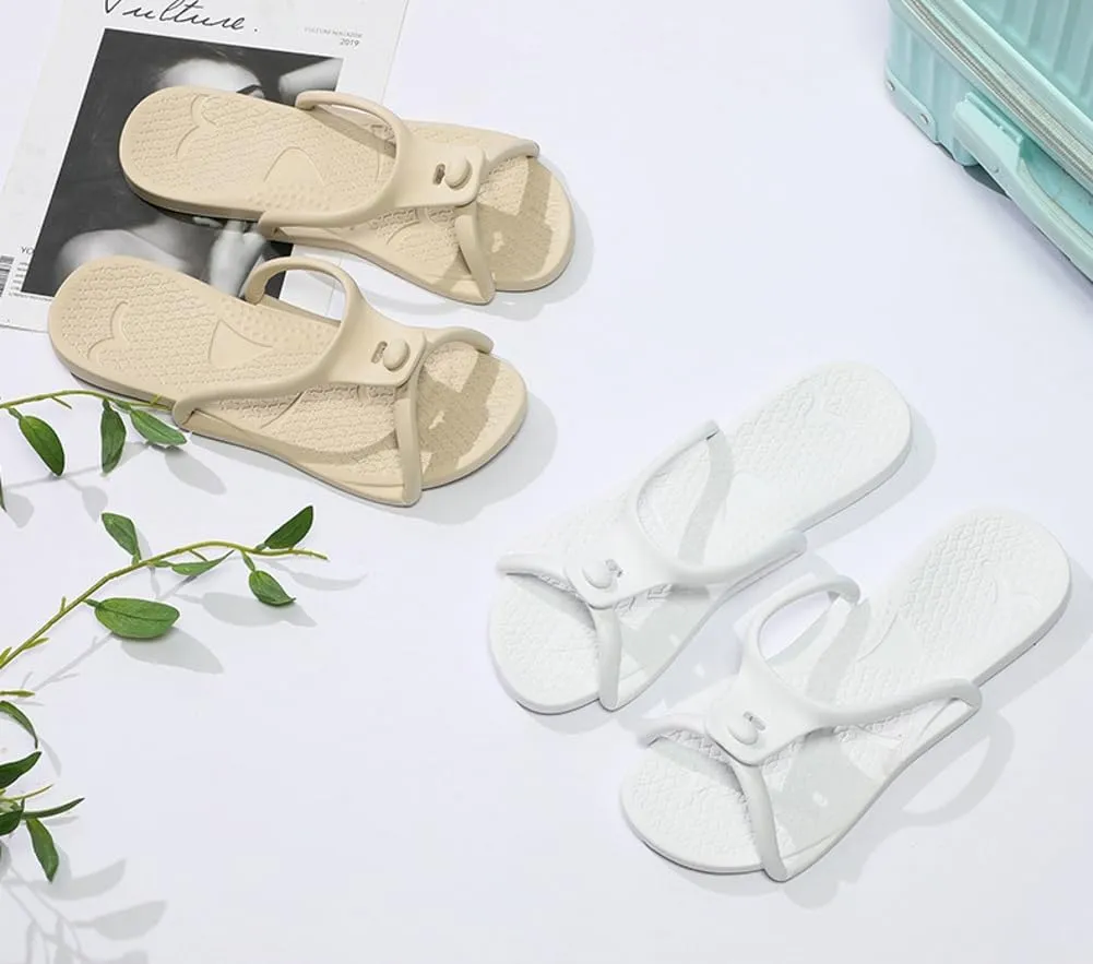 Epsion Shower Shoes Quick Dry Non-Slip Bathroom Slippers for Men Women Dorm Home Slides Travel Portable Folding Slippers