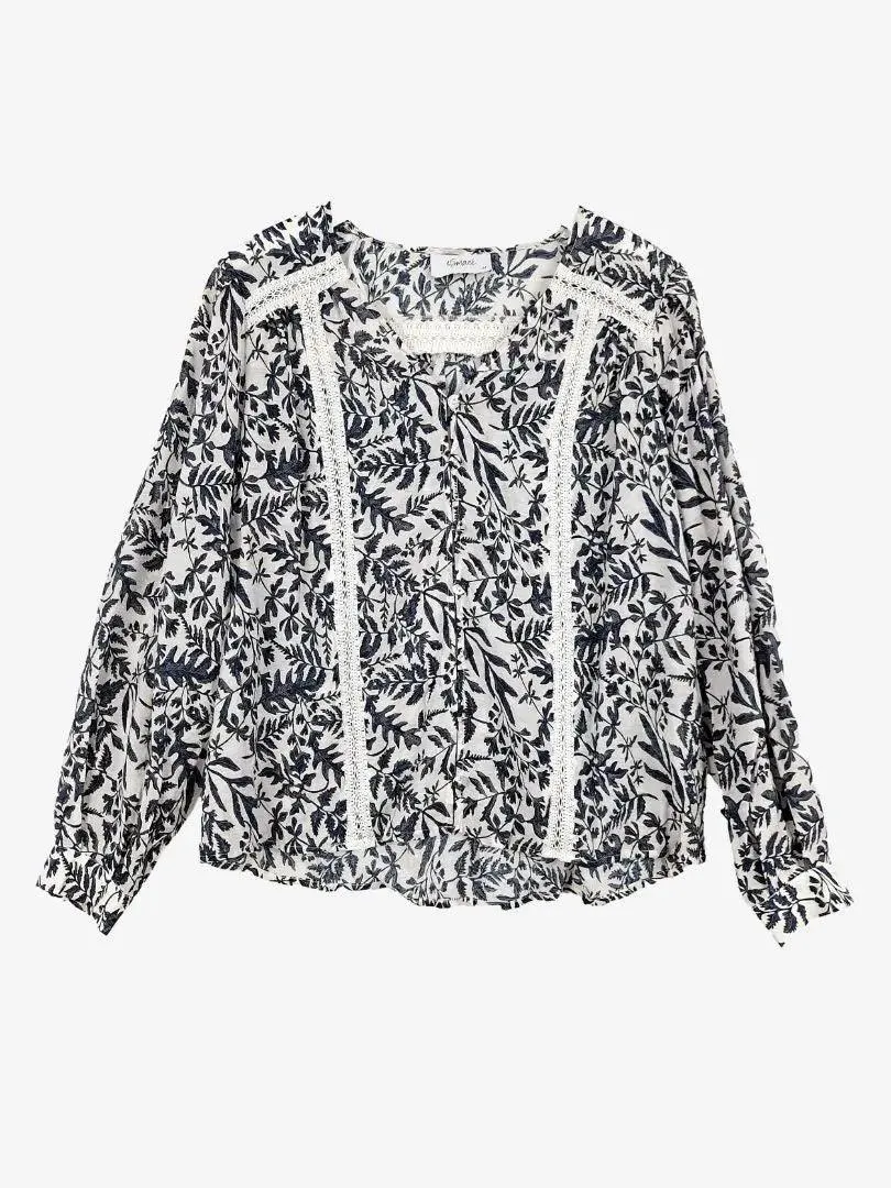 Esmaee Lightweight Fern Leaf Blouse Size M