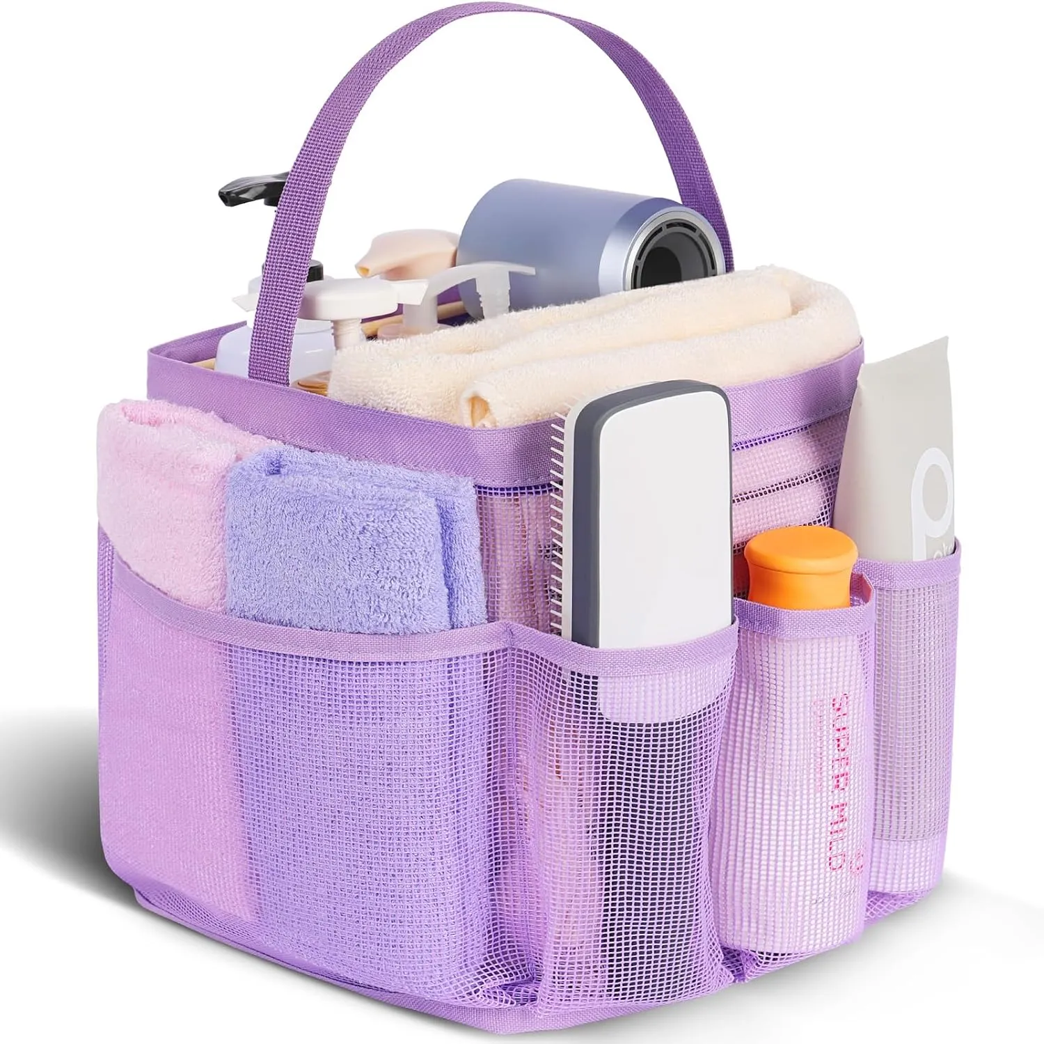 EUDELE Mesh Shower Caddy Portable for College Dorm Room Essentials,Portable Shower Caddy Dorm with 8-Pocket Large Capacity,Shower Bag for Beach,Swimming,Gym
