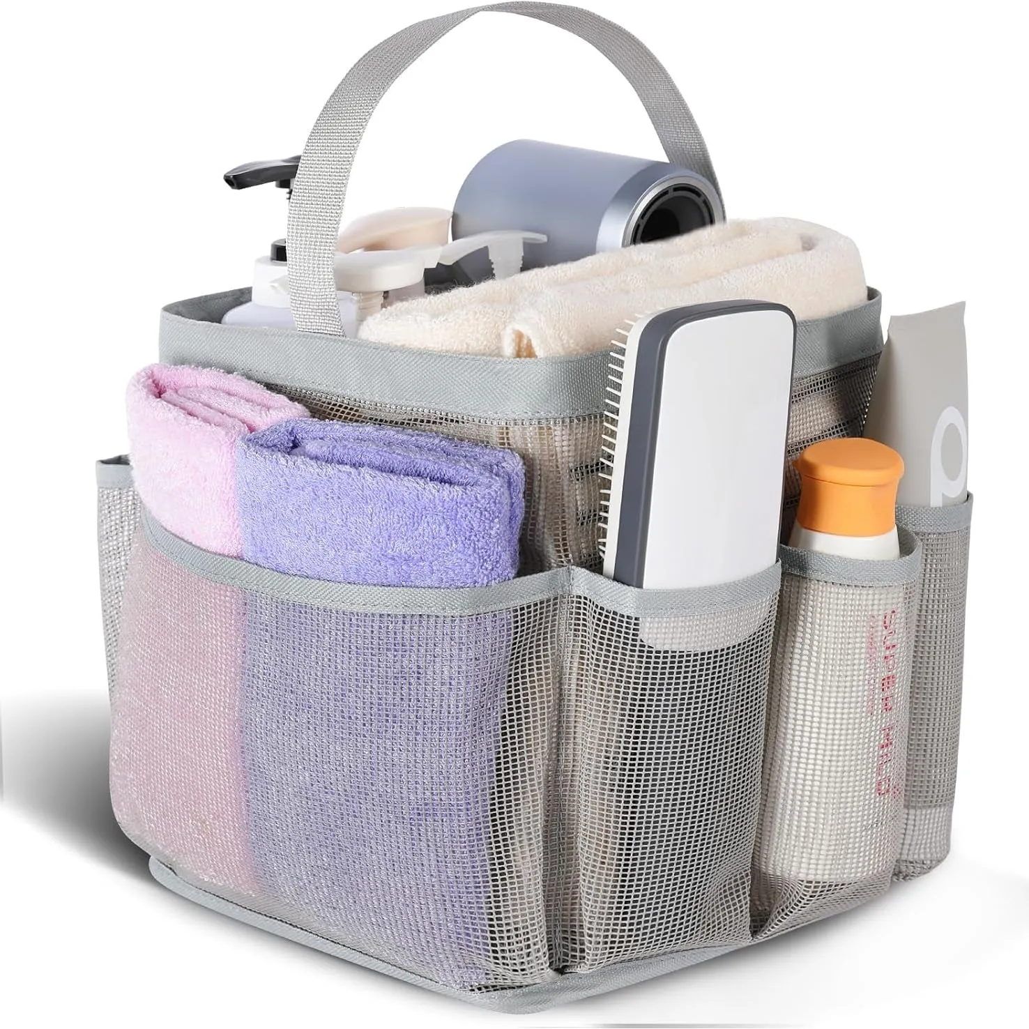 EUDELE Mesh Shower Caddy Portable for College Dorm Room Essentials,Portable Shower Caddy Dorm with 8-Pocket Large Capacity,Shower Bag for Beach,Swimming,Gym