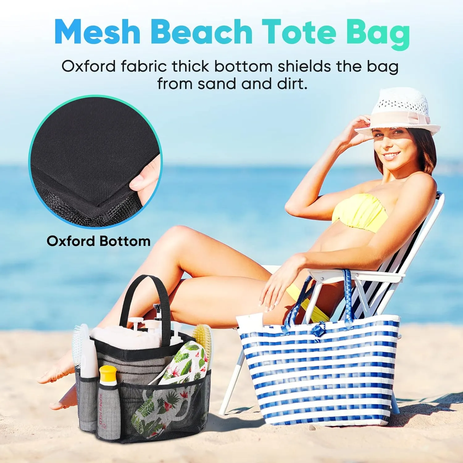 EUDELE Mesh Shower Caddy Portable for College Dorm Room Essentials,Portable Shower Caddy Dorm with 8-Pocket Large Capacity,Shower Bag for Beach,Swimming,Gym