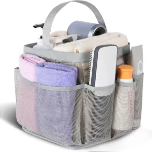 EUDELE Mesh Shower Caddy Portable for College Dorm Room Essentials,Portable Shower Caddy Dorm with 8-Pocket Large Capacity,Shower Bag for Beach,Swimming,Gym