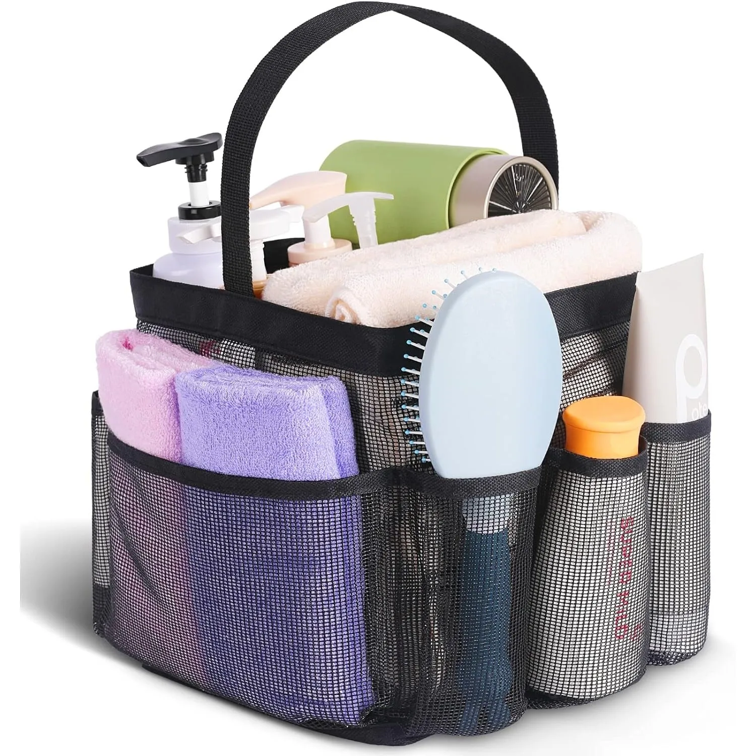 EUDELE Mesh Shower Caddy Portable for College Dorm Room Essentials,Portable Shower Caddy Dorm with 8-Pocket Large Capacity,Shower Bag for Beach,Swimming,Gym