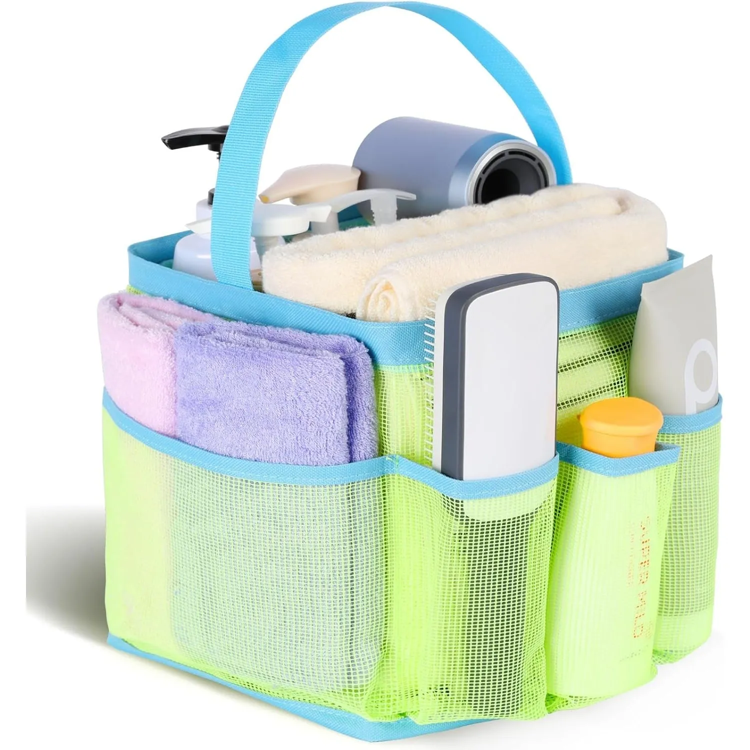 EUDELE Mesh Shower Caddy Portable for College Dorm Room Essentials,Portable Shower Caddy Dorm with 8-Pocket Large Capacity,Shower Bag for Beach,Swimming,Gym