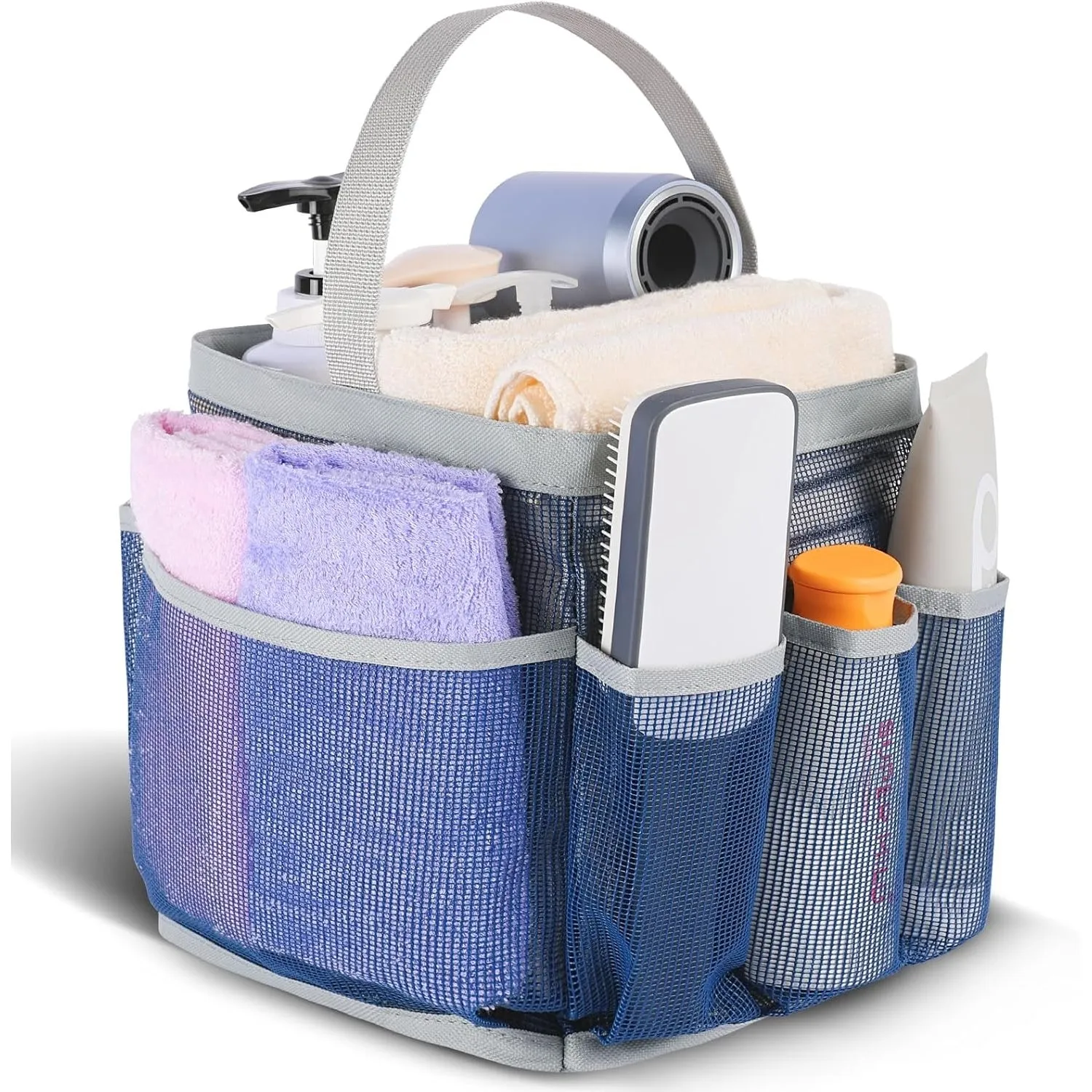 EUDELE Mesh Shower Caddy Portable for College Dorm Room Essentials,Portable Shower Caddy Dorm with 8-Pocket Large Capacity,Shower Bag for Beach,Swimming,Gym