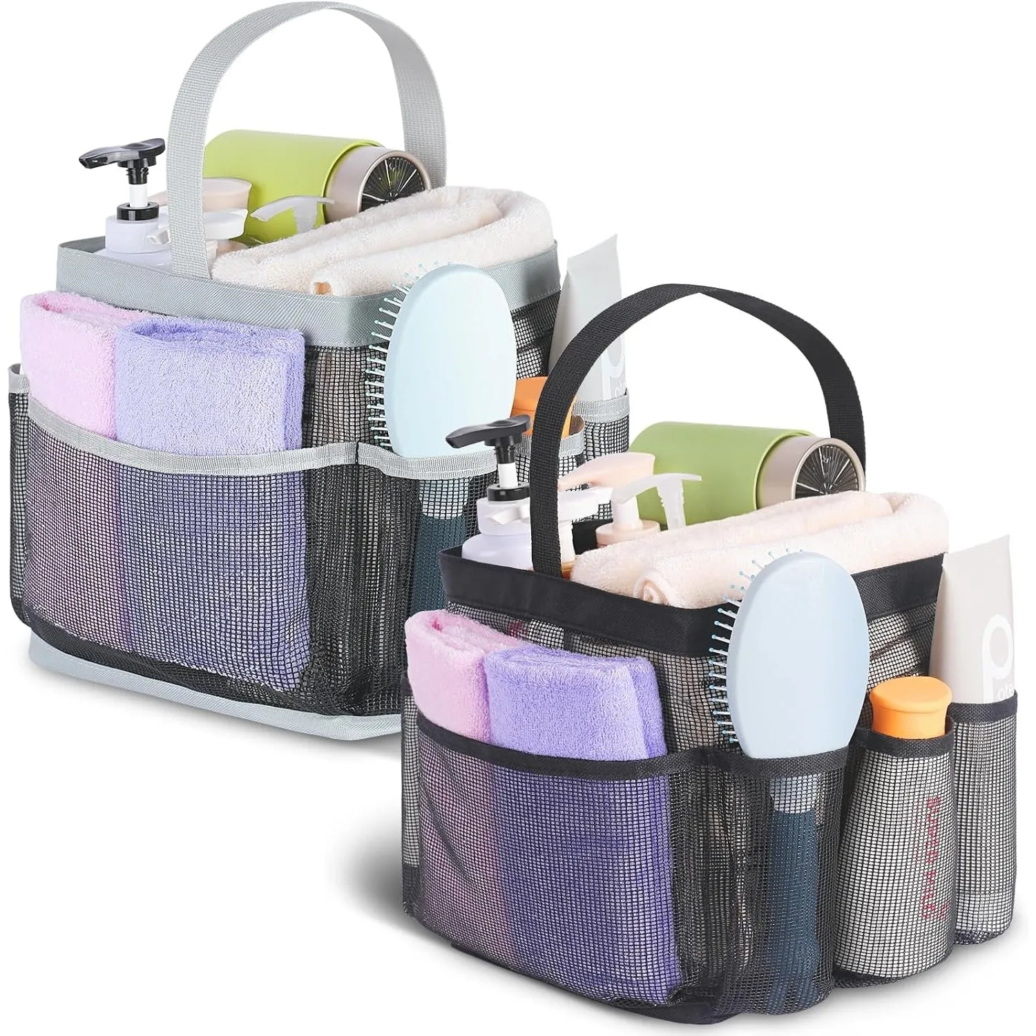 EUDELE Mesh Shower Caddy Portable for College Dorm Room Essentials,Portable Shower Caddy Dorm with 8-Pocket Large Capacity,Shower Bag for Beach,Swimming,Gym