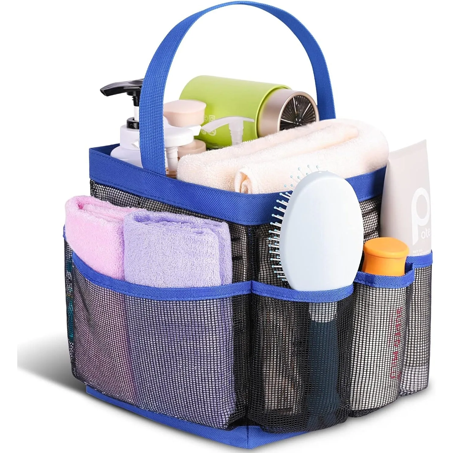EUDELE Mesh Shower Caddy Portable for College Dorm Room Essentials,Portable Shower Caddy Dorm with 8-Pocket Large Capacity,Shower Bag for Beach,Swimming,Gym