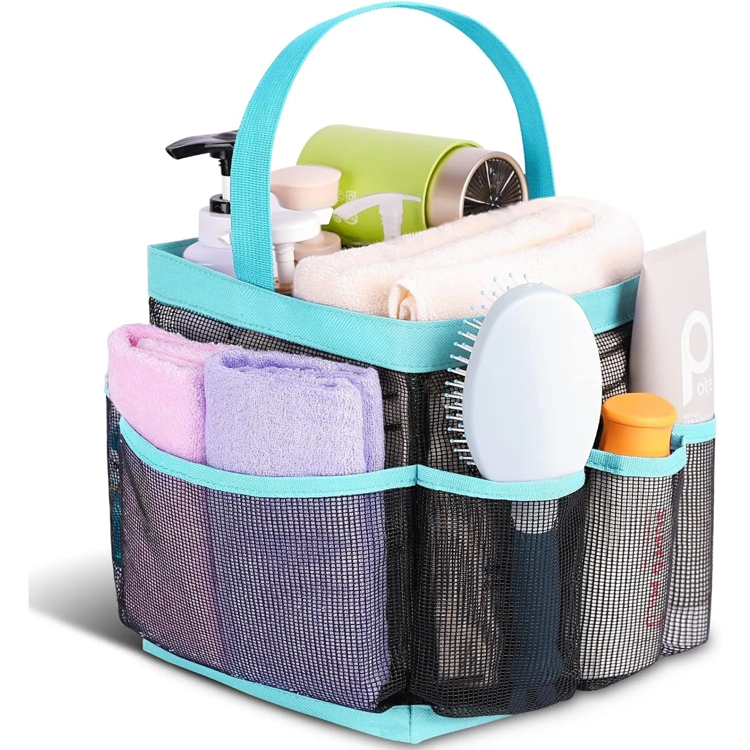 EUDELE Mesh Shower Caddy Portable for College Dorm Room Essentials,Portable Shower Caddy Dorm with 8-Pocket Large Capacity,Shower Bag for Beach,Swimming,Gym