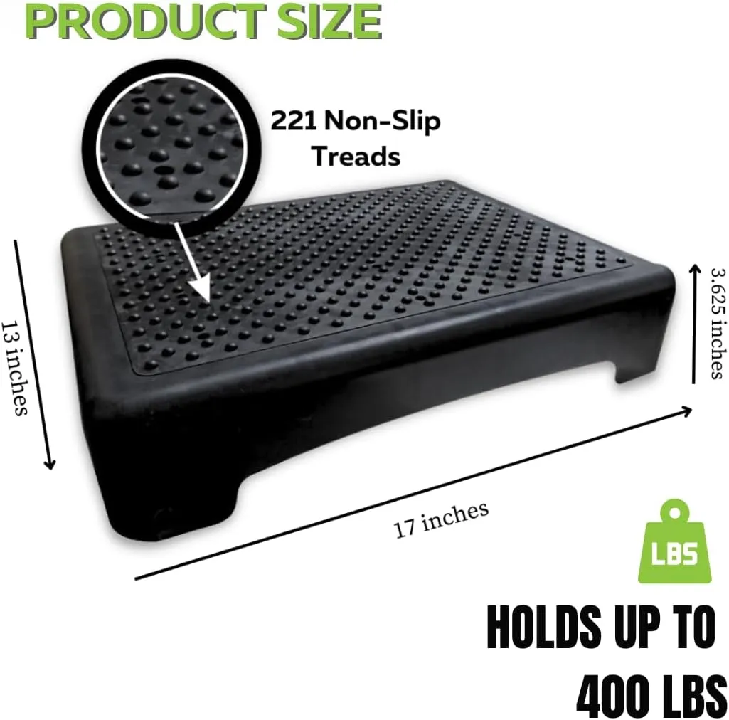 Evelots Mobility Half Step Nonslip Treads Indoor or Outdoor Sturdy for Door, Bed, Bathtub & Shower - Hold up to 400 Pounds
