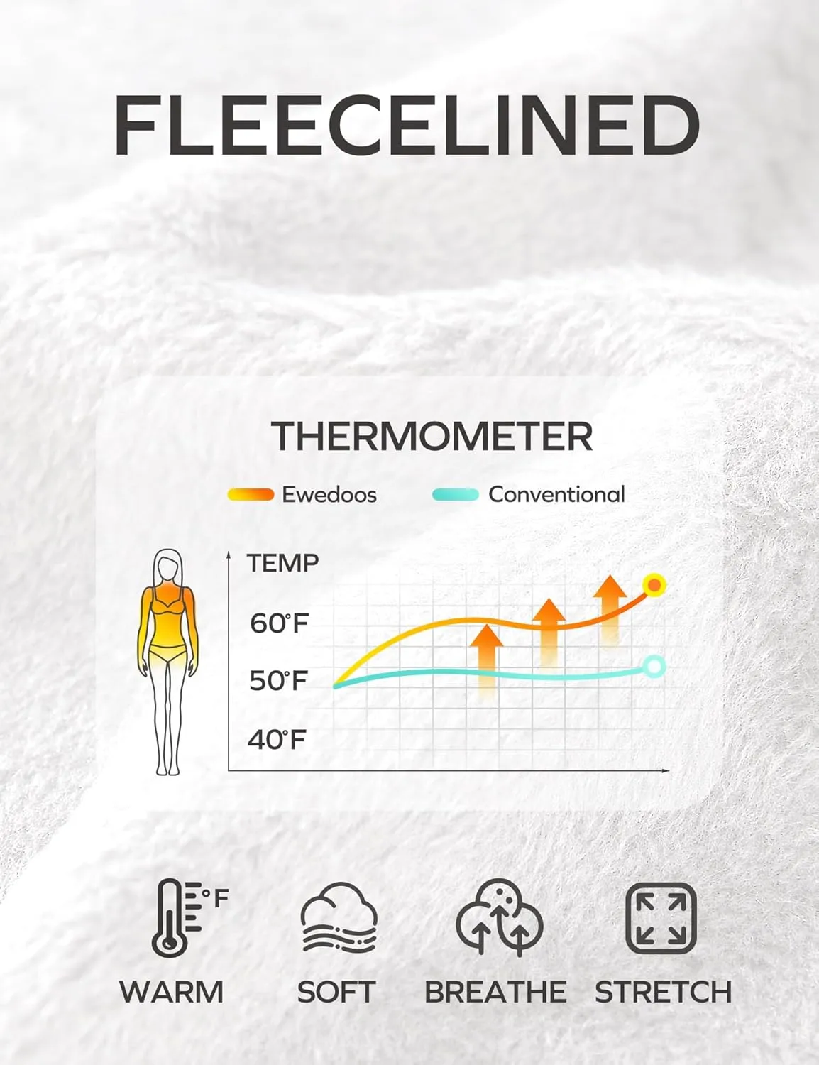 Ewedoos Thermal Shirts for Women Zipper Pocket Fleece Lined Long Sleeve Workout Tops Compression Running Hiking Ski Gear