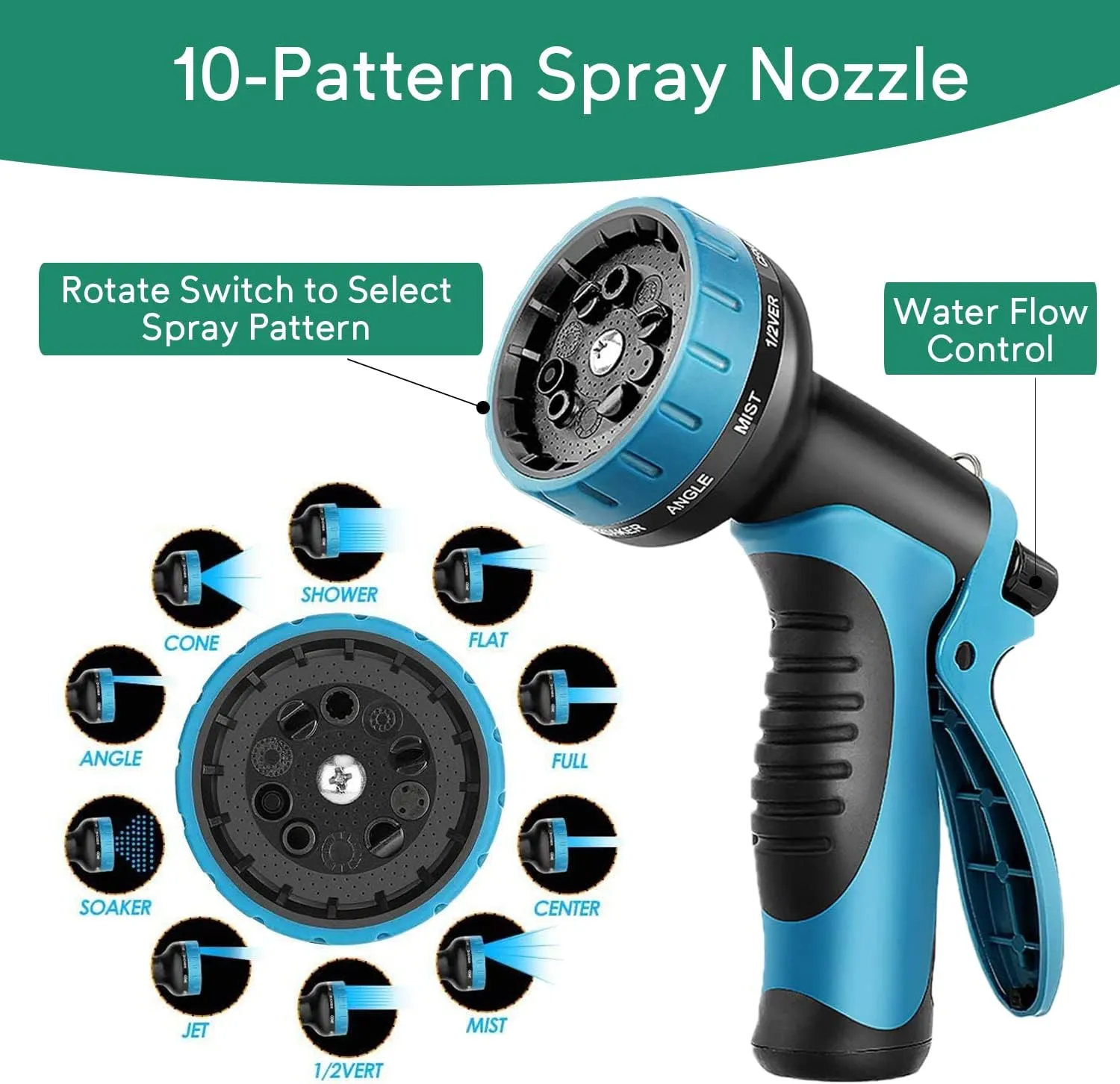 Expandable Garden Hose 150 ft, 2025 New No Kink Retractable Water Hose 150ft with 10 Pattern Spray Nozzle, Extra Strong Brass Connectors, Reinforced Expanding Latex Core, Ultra Lightweight & Flexible