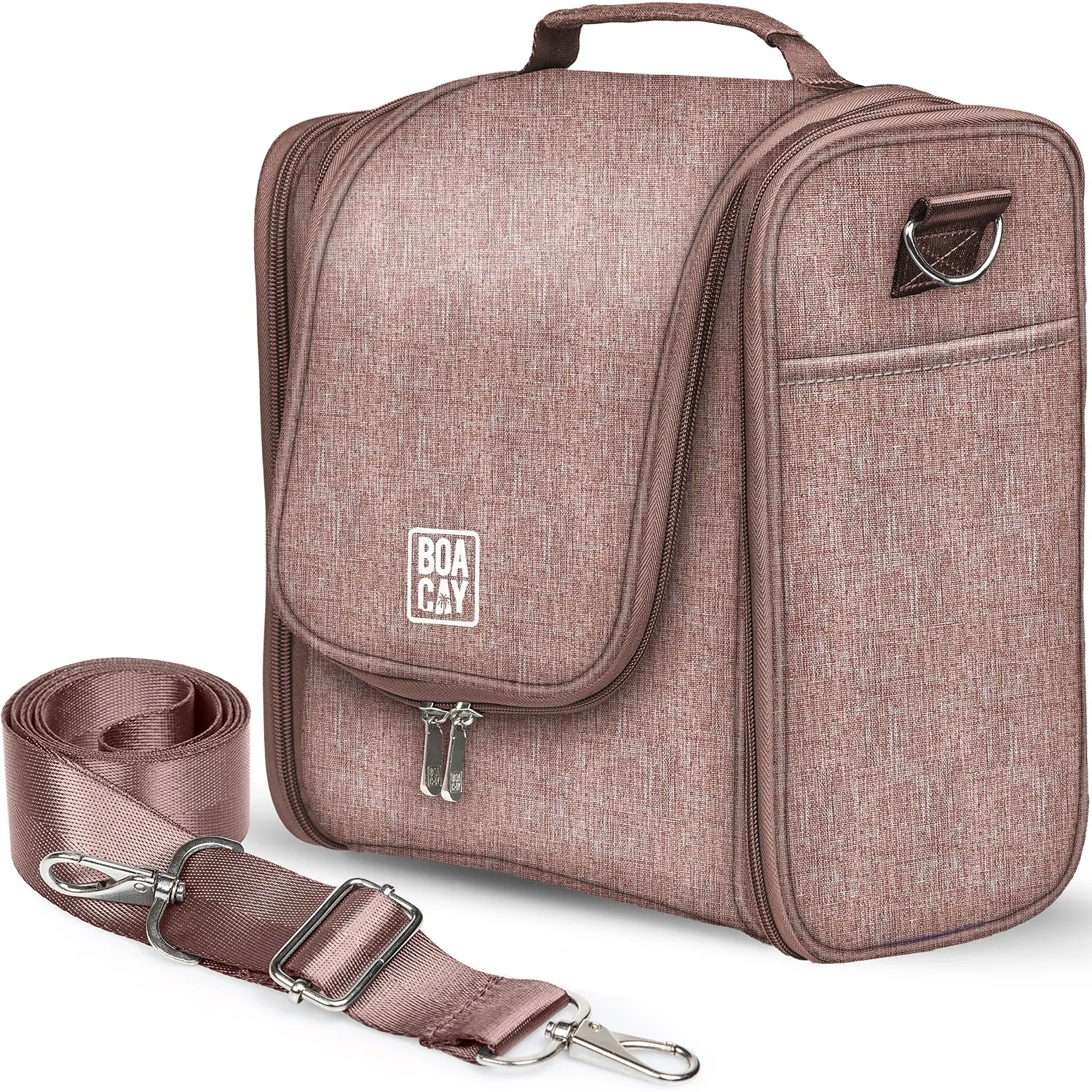 Extra-Large Collapsible Hanging Toiletry Bag - Coffee with Milk Brown