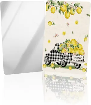 Farmhouse Yellow Fruits Small Compact Mirror for Purse, Farmhouse Yellow Fruits Travel Makeup Mirror for Women Men, Rectangular Handheld Compact Pocket Mirror 2 PCS