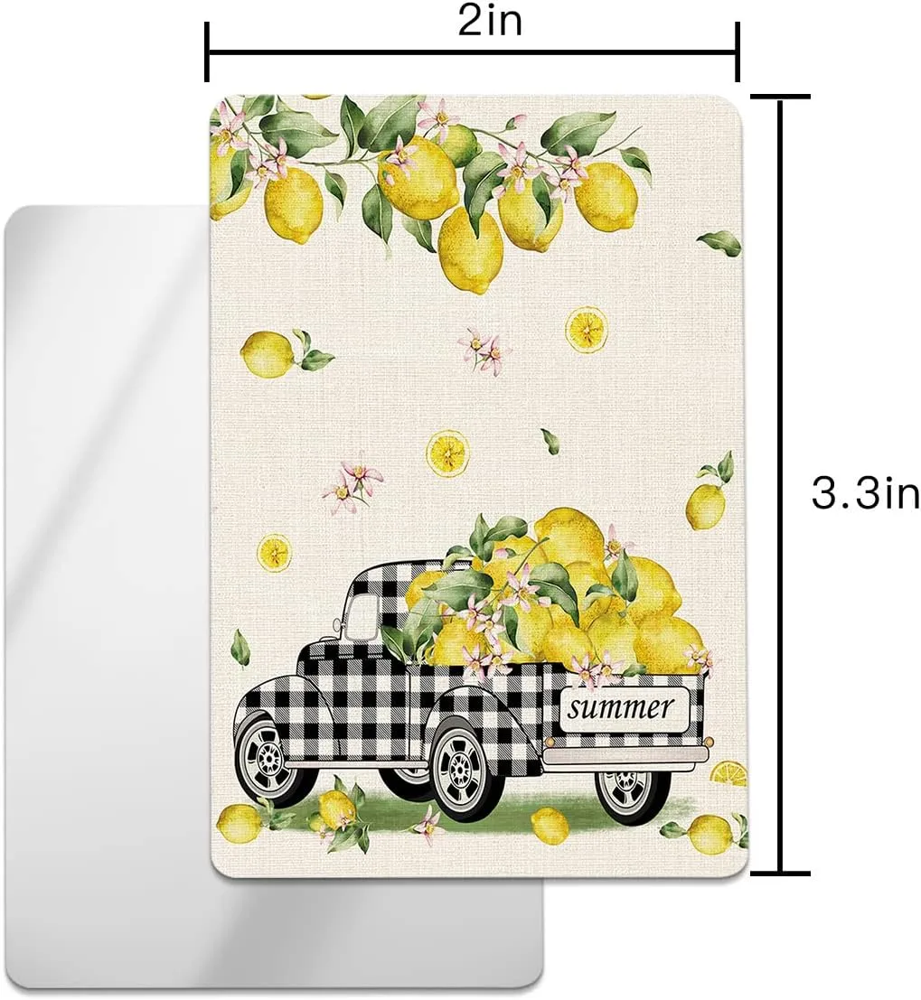 Farmhouse Yellow Fruits Small Compact Mirror for Purse, Farmhouse Yellow Fruits Travel Makeup Mirror for Women Men, Rectangular Handheld Compact Pocket Mirror 2 PCS