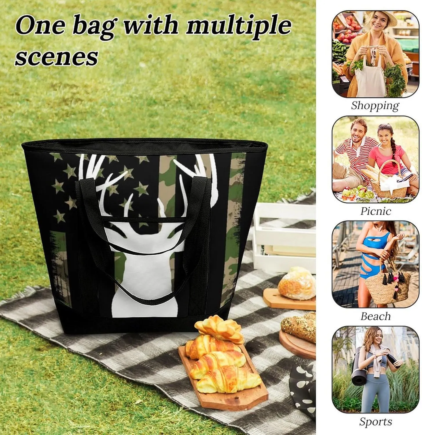 Fashionable Commuter Tote Bag Large Insulated Work Handbag