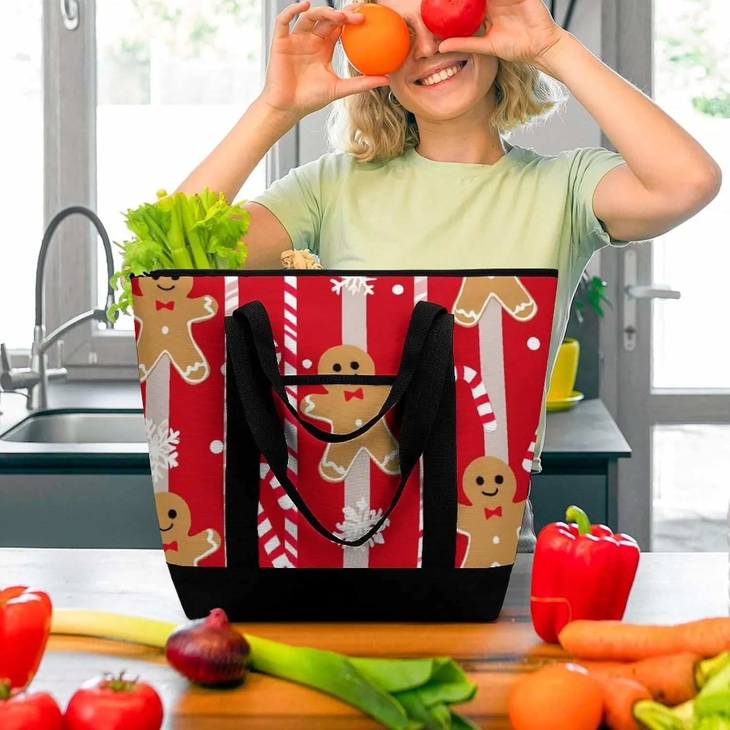 Fashionable Commuter Tote Bag Large Insulated Work Handbag