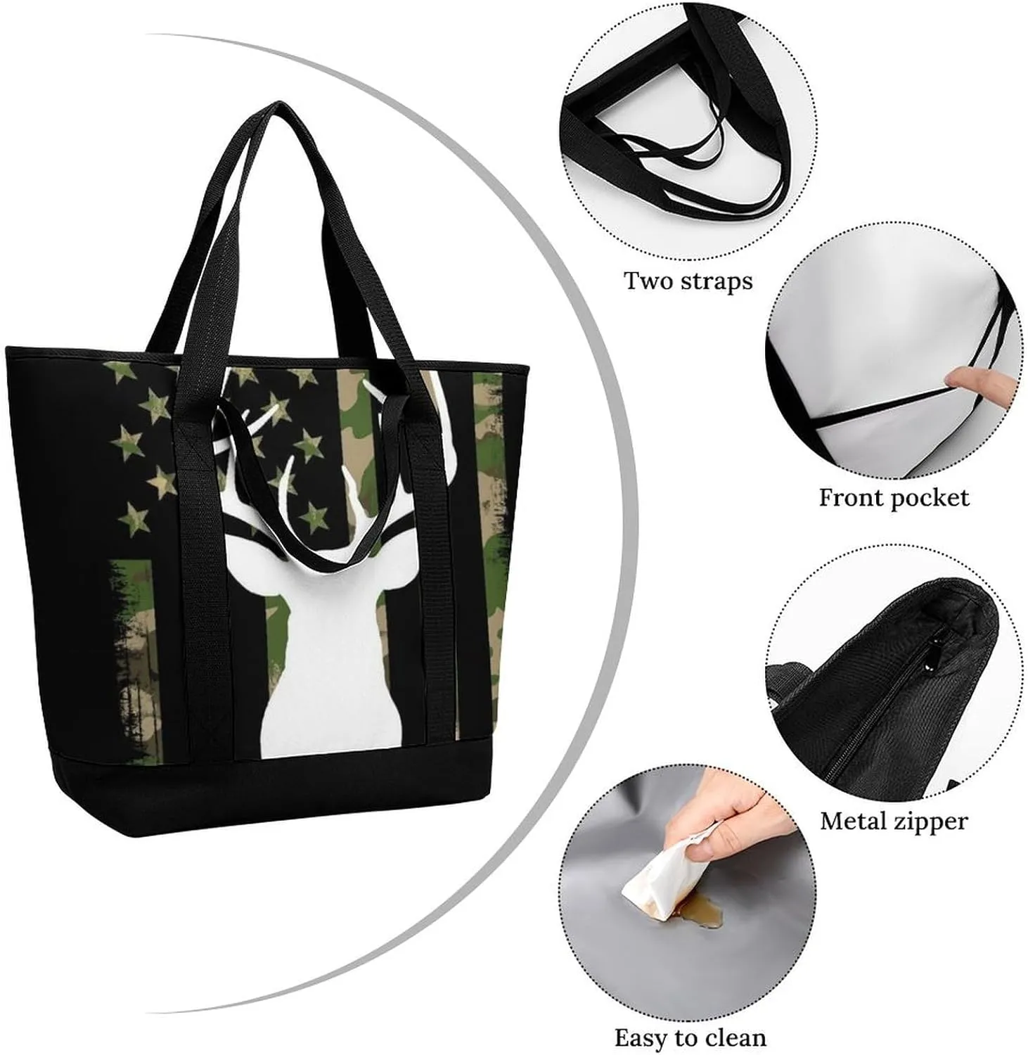 Fashionable Commuter Tote Bag Large Insulated Work Handbag