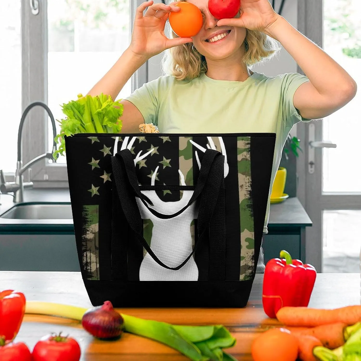Fashionable Commuter Tote Bag Large Insulated Work Handbag