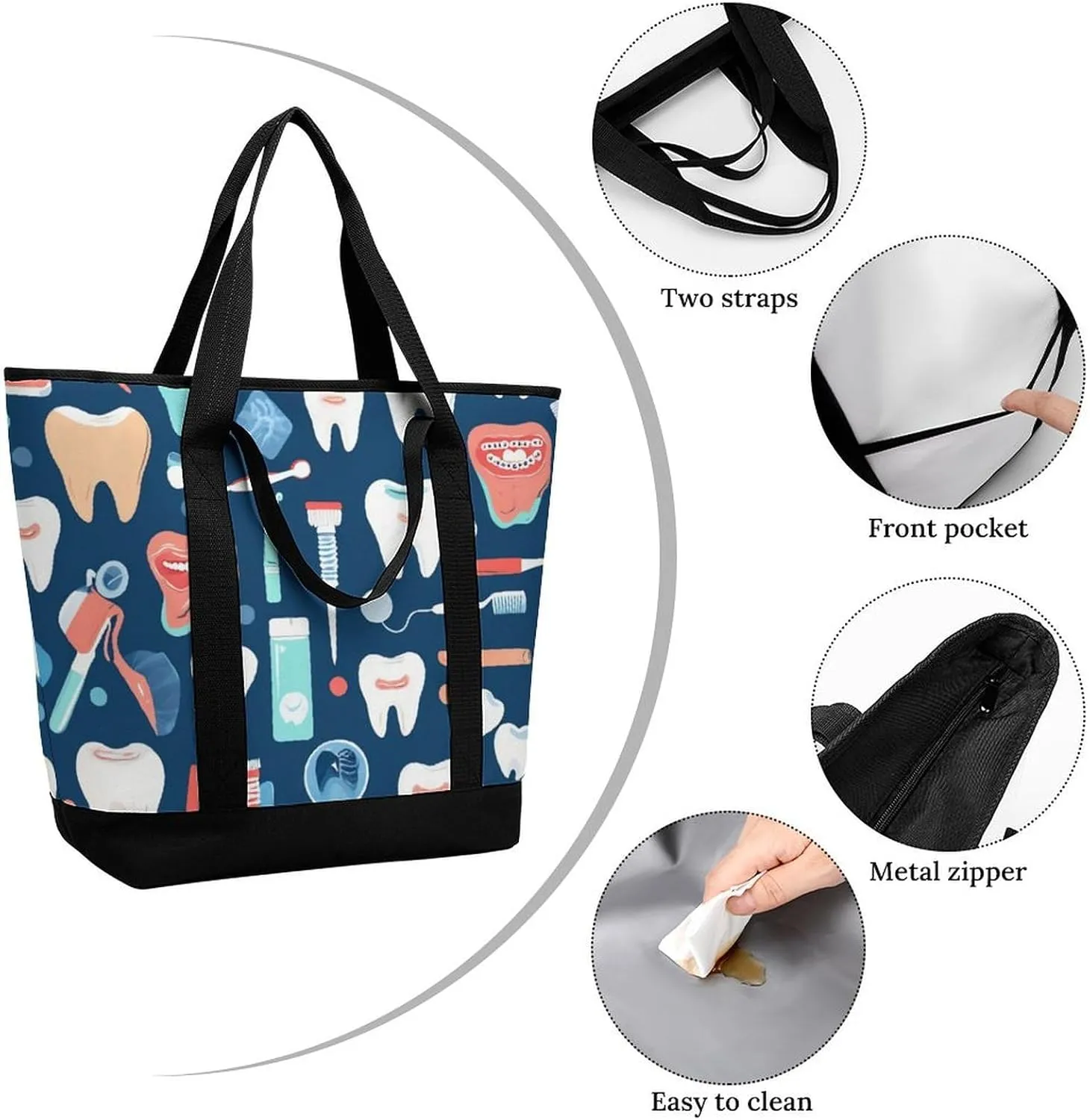 Fashionable Commuter Tote Bag Large Insulated Work Handbag