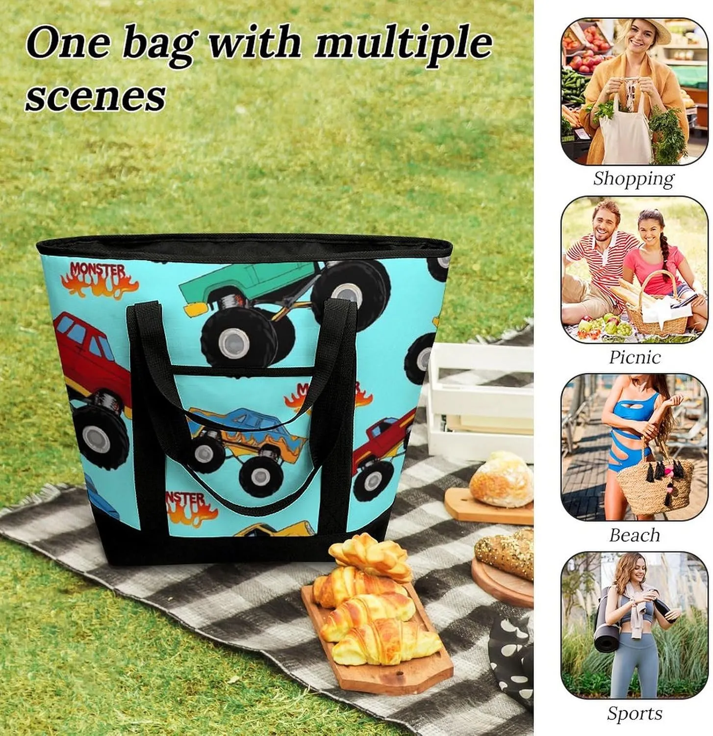 Fashionable Large Thermal Tote Bag Insulated Work/Commute Bag For Women & Men